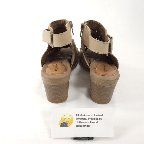 Rockport Slingback Open Toe Heel Sandals Womens Size 6.5 CDT07KH Beige - Picture 3 of 10